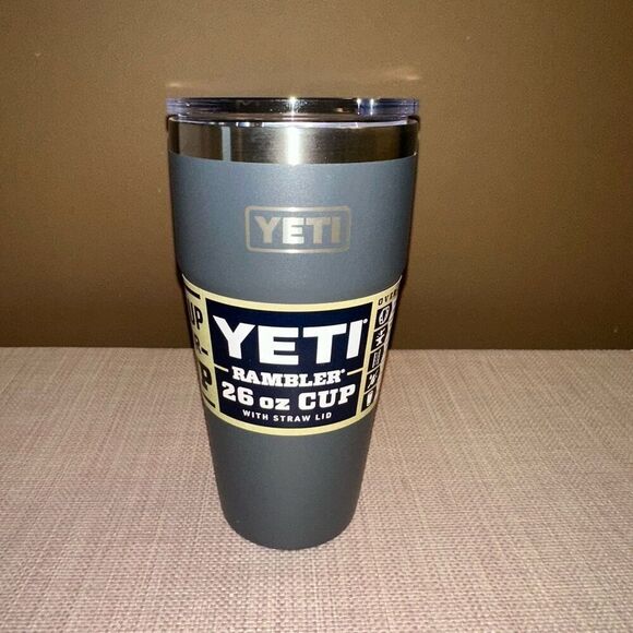 Yeti Rambler 26oz Stackable Tumbler Cup Charcoal Gray w/ Lid NWT - Picture 1 of 7